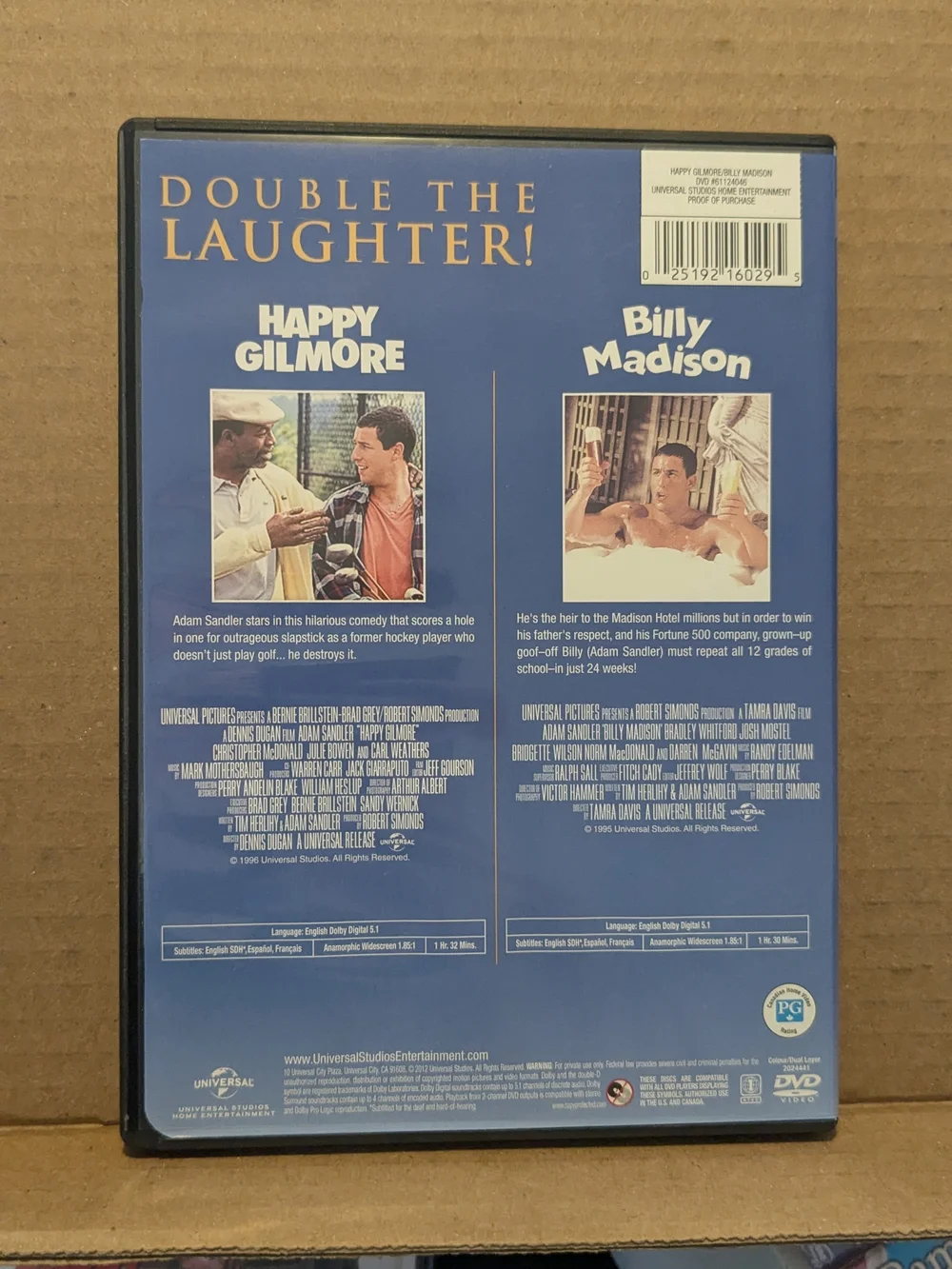 Happy Gilmore / Billy Madison Double Feature DVD - Picture 2 of 2